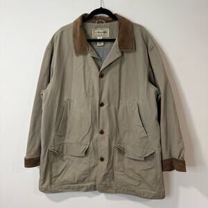 L.L. Bean Mens Vintage Chore Barn Coat Jacket Shacket Canvas Cotton Corduroy XXL